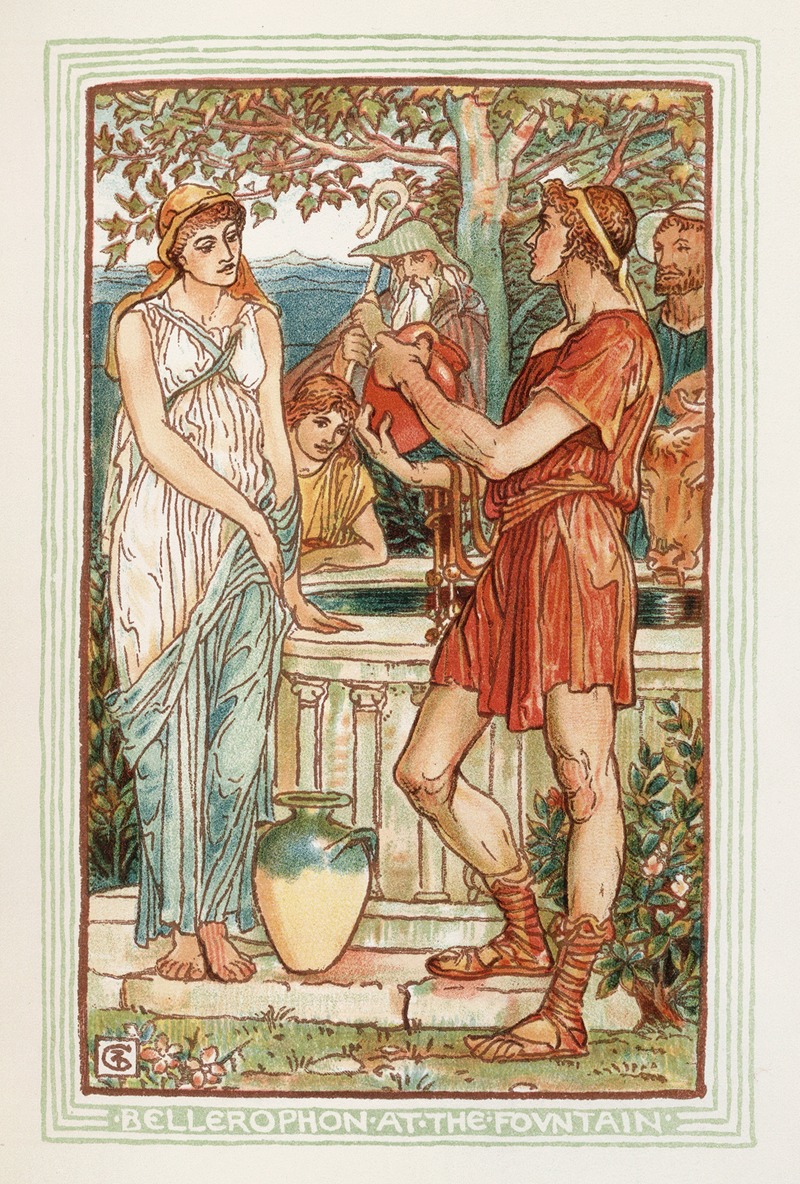 Walter Crane - Bellerophon at the fountain