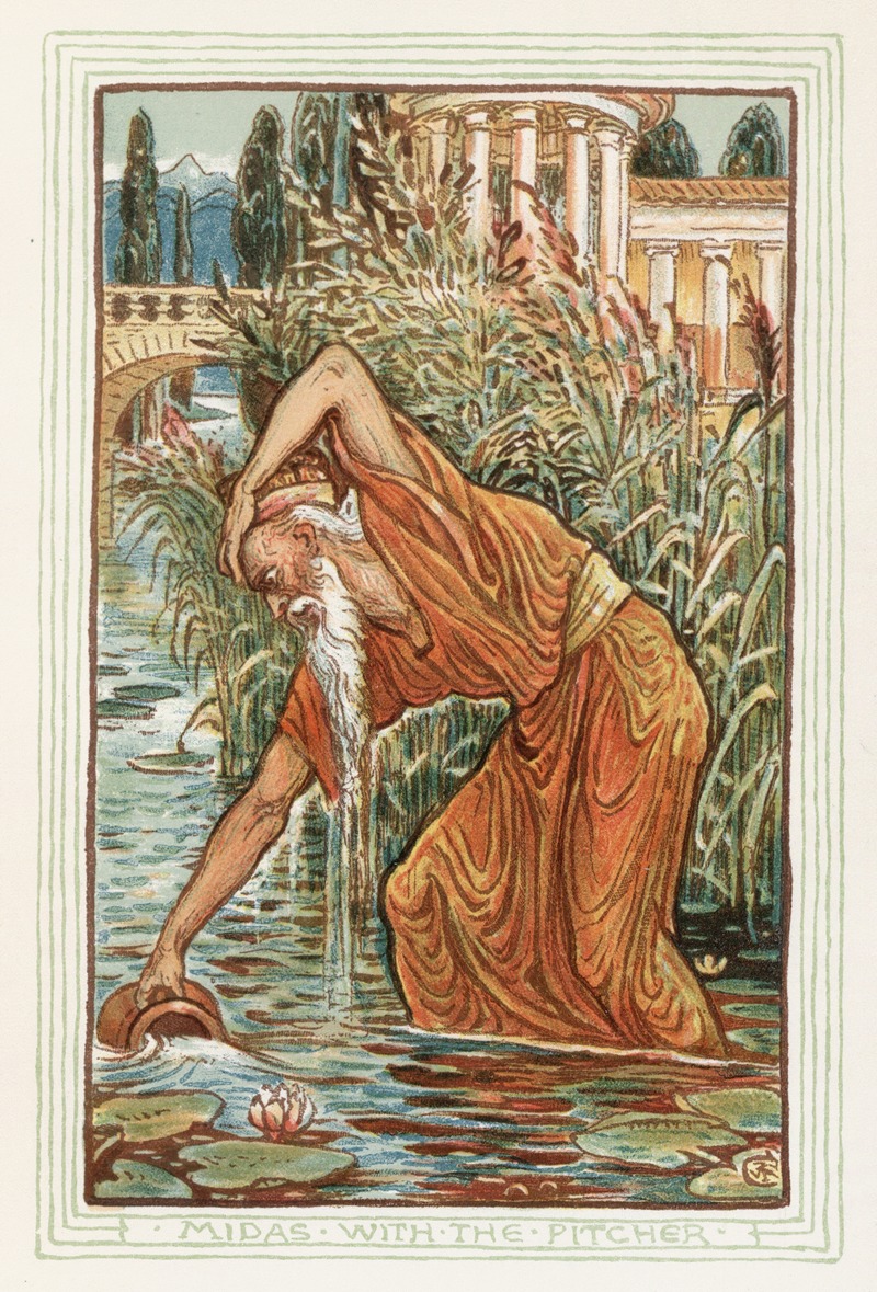 Walter Crane - Midas with the Pitcher