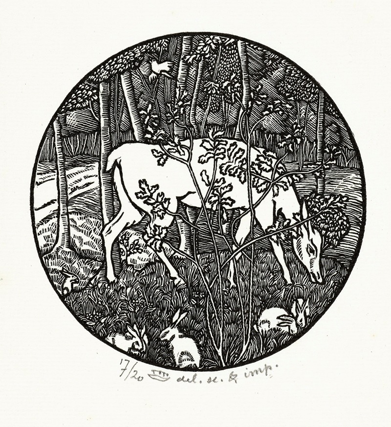Lucien Pissarro - Grazend hert