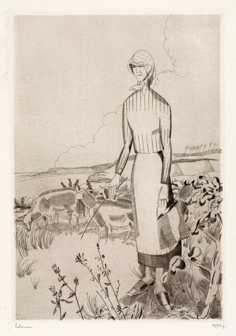 Jean Emile Laboureur - Herderin met schapen