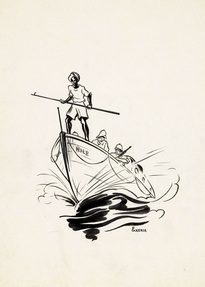 F. Ockerse - Drie mannen op een boot
