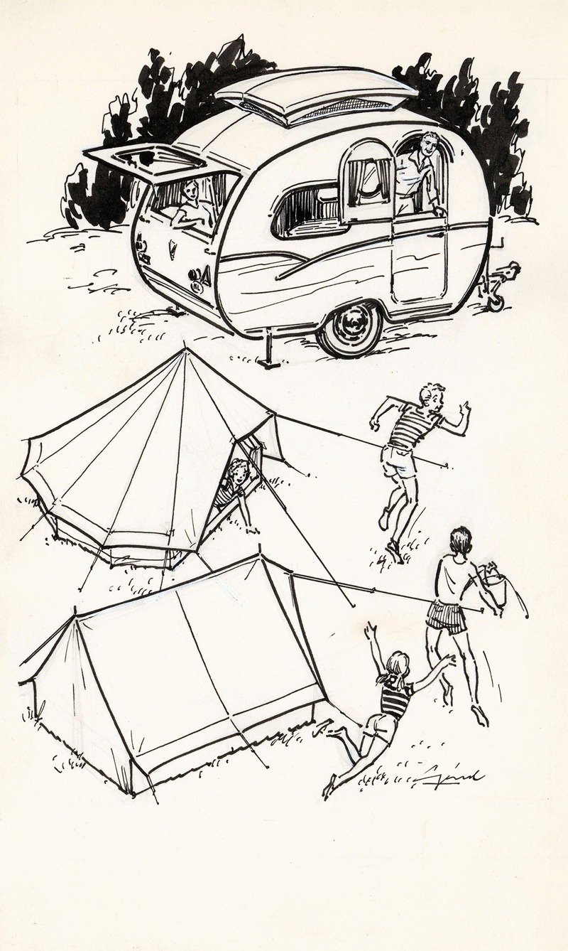 Anonymous - Spelende kinderen op een camping