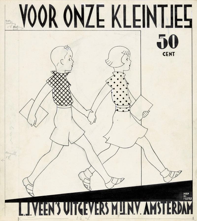Miep de Feijter - Bandontwerp voor; Henriëtte Dietz e.a., Voor onze kleintjes; geïllustreerde vertellingen om voor te lezen en zelf te lezen voor kinderen van 5-8 jaar, c. 1928