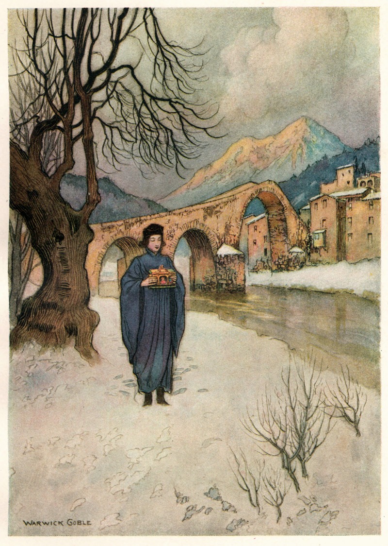 Warwick Goble - Lise, in the Snow, with the Casket