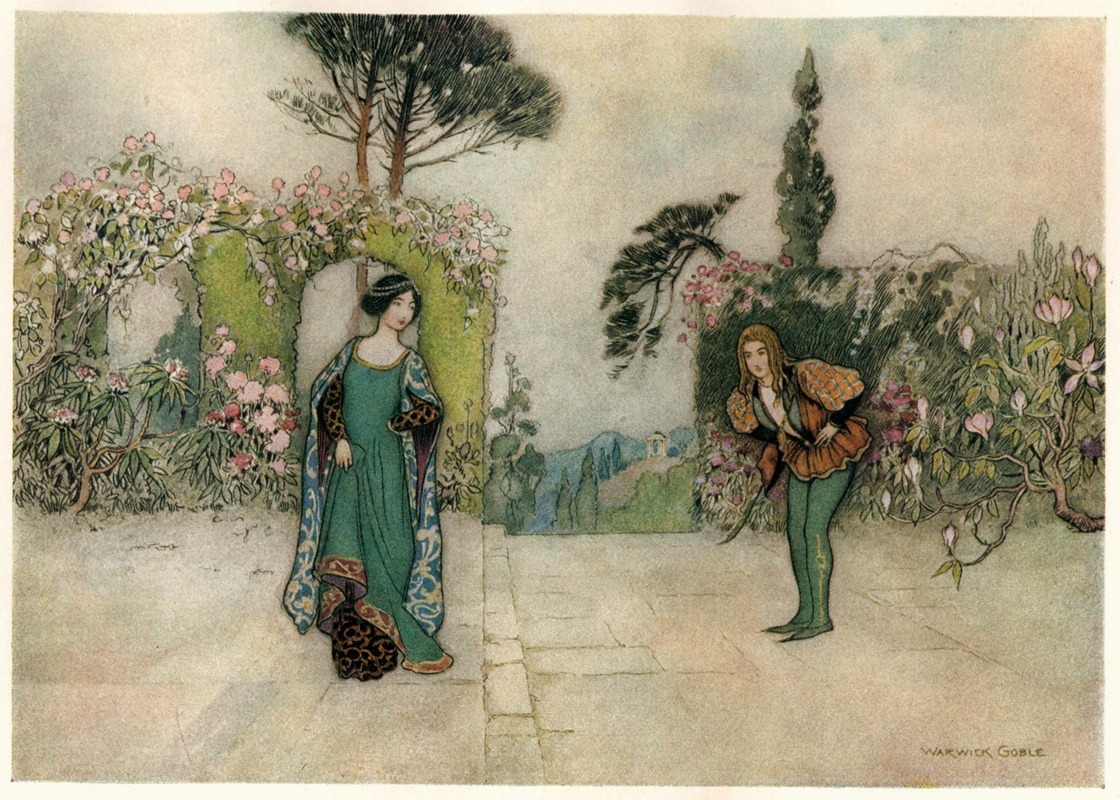 Warwick Goble - Violet and the Prince in the Garden