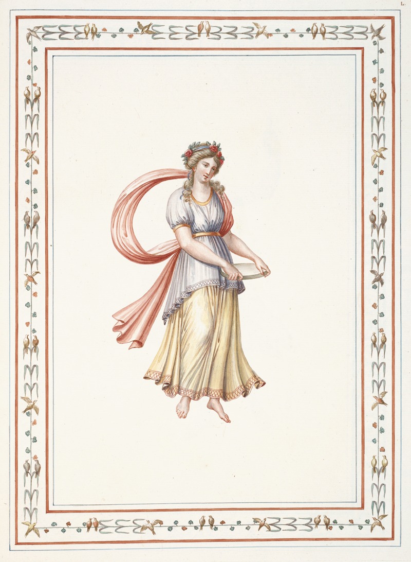Pierre-Jean Mariette - Young woman holding platter.
