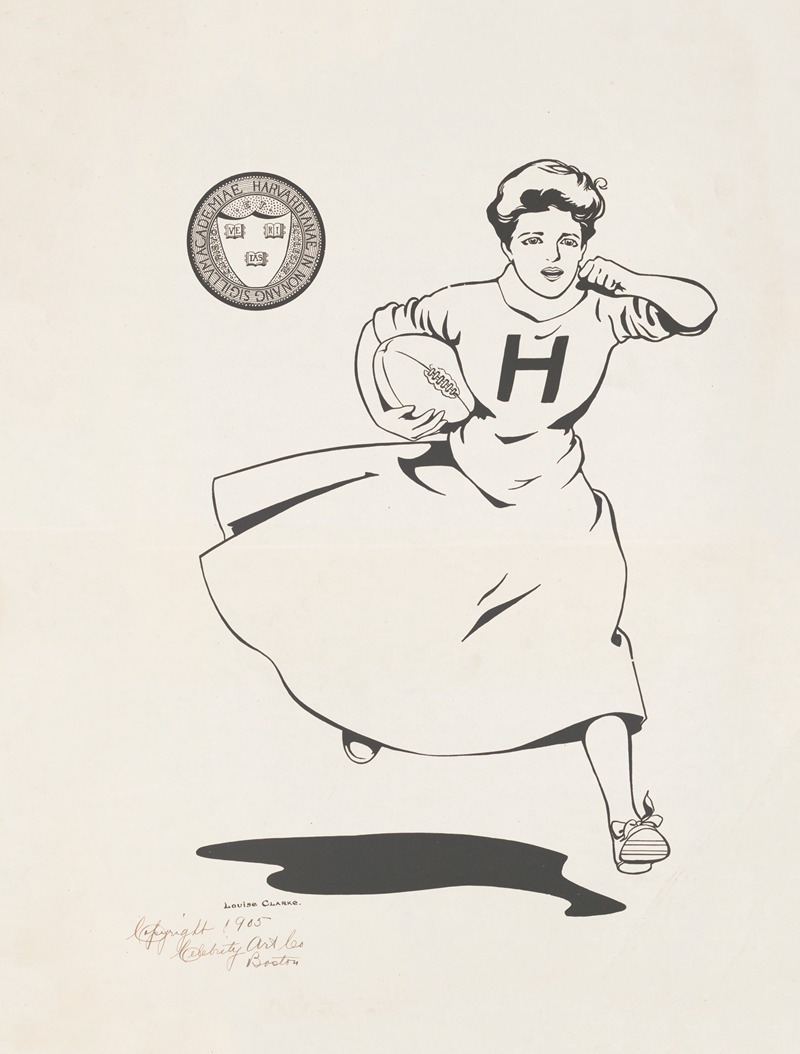 Louise Clarke - Woman playing football, Harvard University