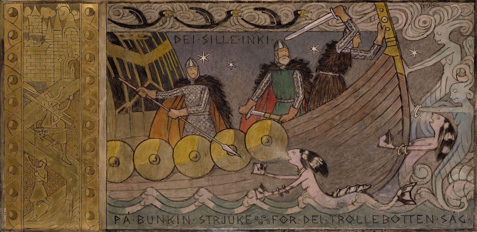Gerhard Munthe - Åsmund and his Brothers on the Sea