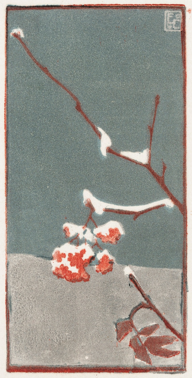 Eric O. W. Ehrström - Cluster of Rowanberries with Snow