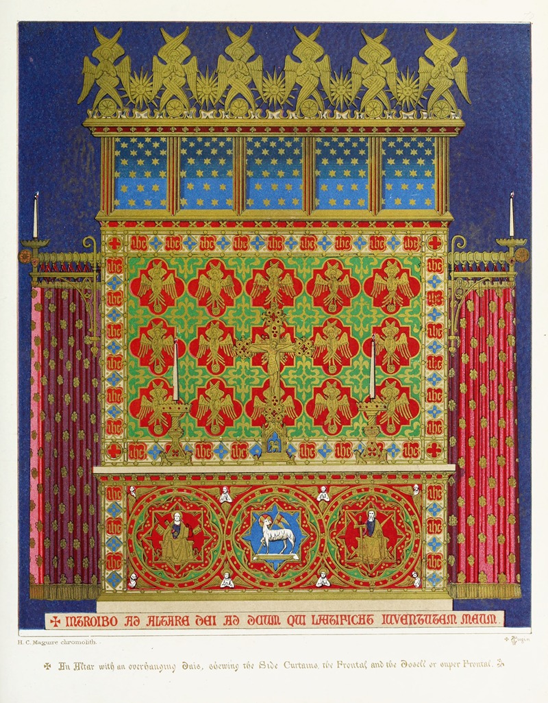 Augustus Pugin - Altar and Dossell, with Curtains