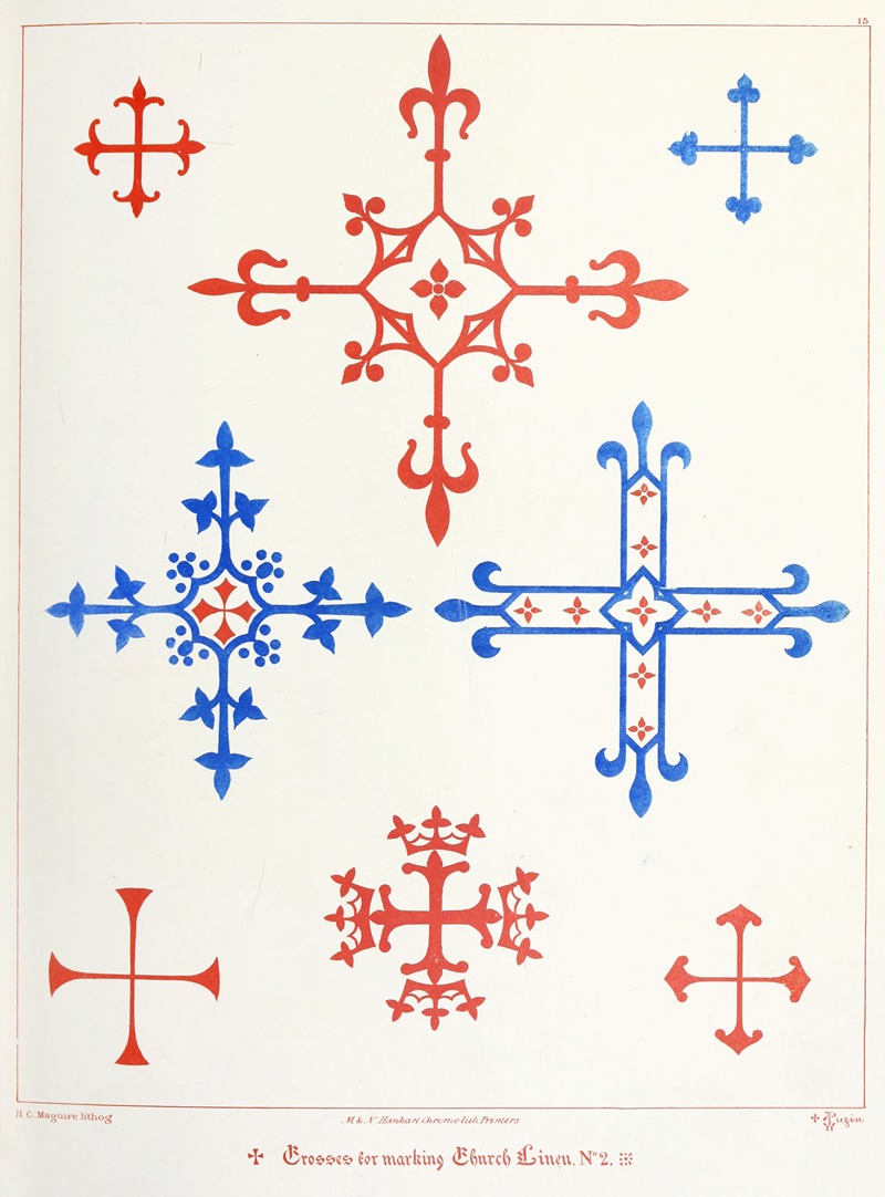 Augustus Pugin - Crosses for marking Church Linen