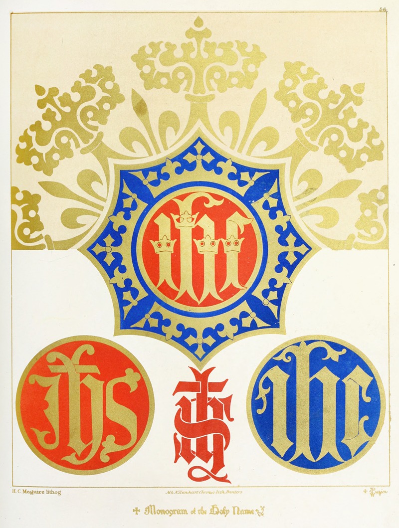 Augustus Pugin - Four Monograms of the Holy Name