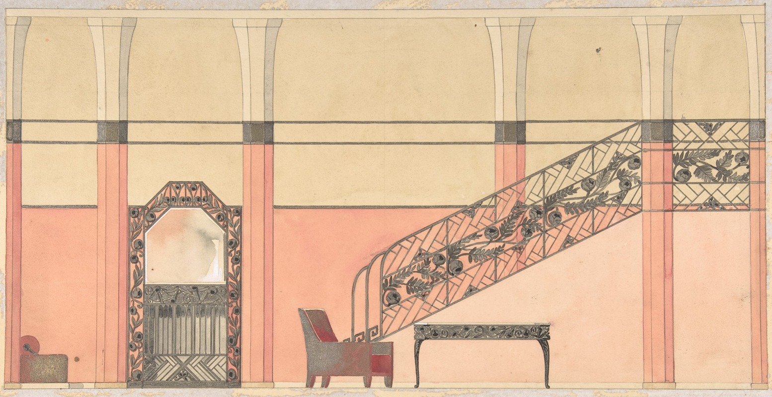 Georges de Feure - Design for a Hallway with Wrought-iron Details