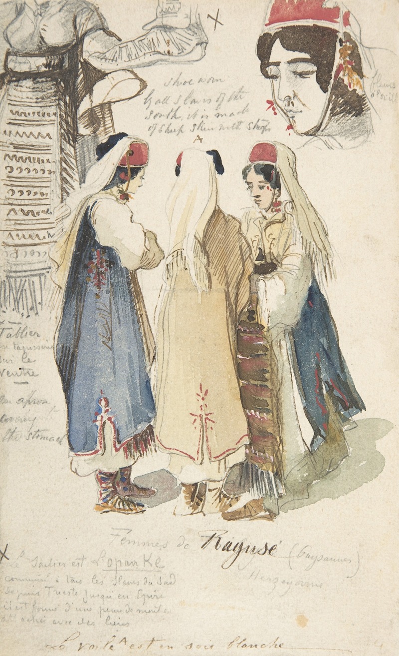 Edward Lear - Peasant Women from Ragusa