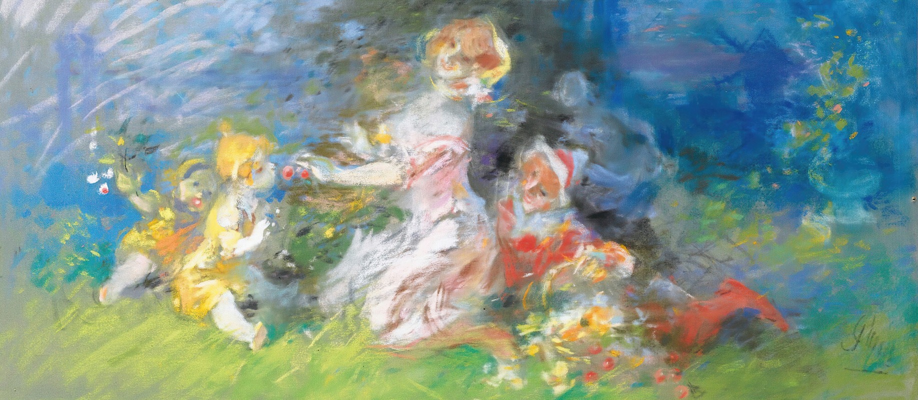 Jules Chéret - Women and children gathering flowers