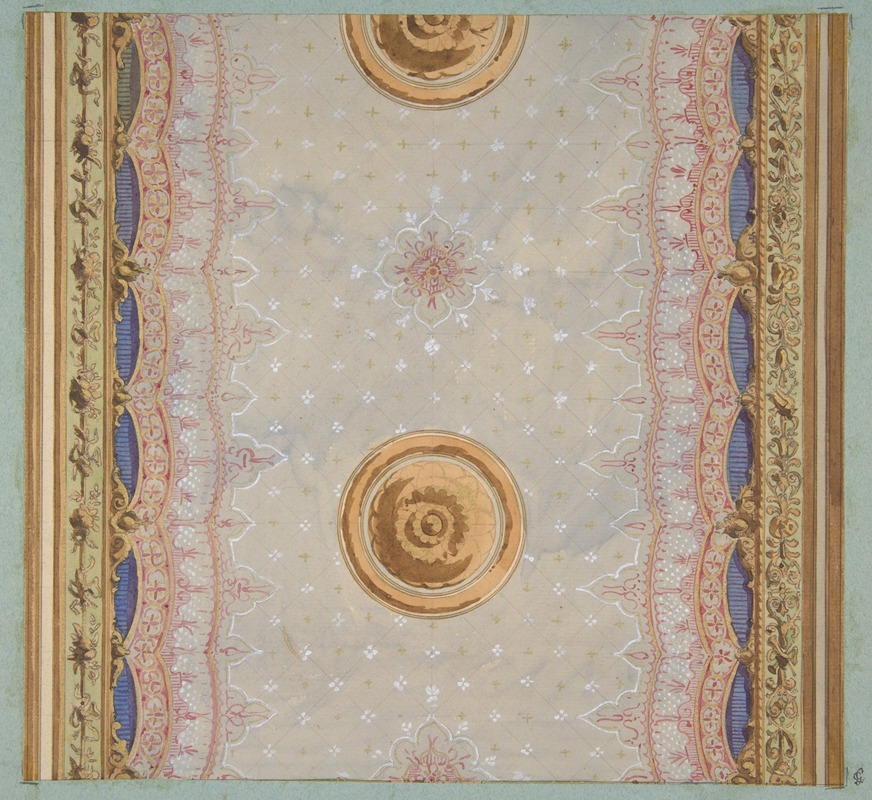 Jules-Edmond-Charles Lachaise - A design for the painted decoration of a ceiling or walls