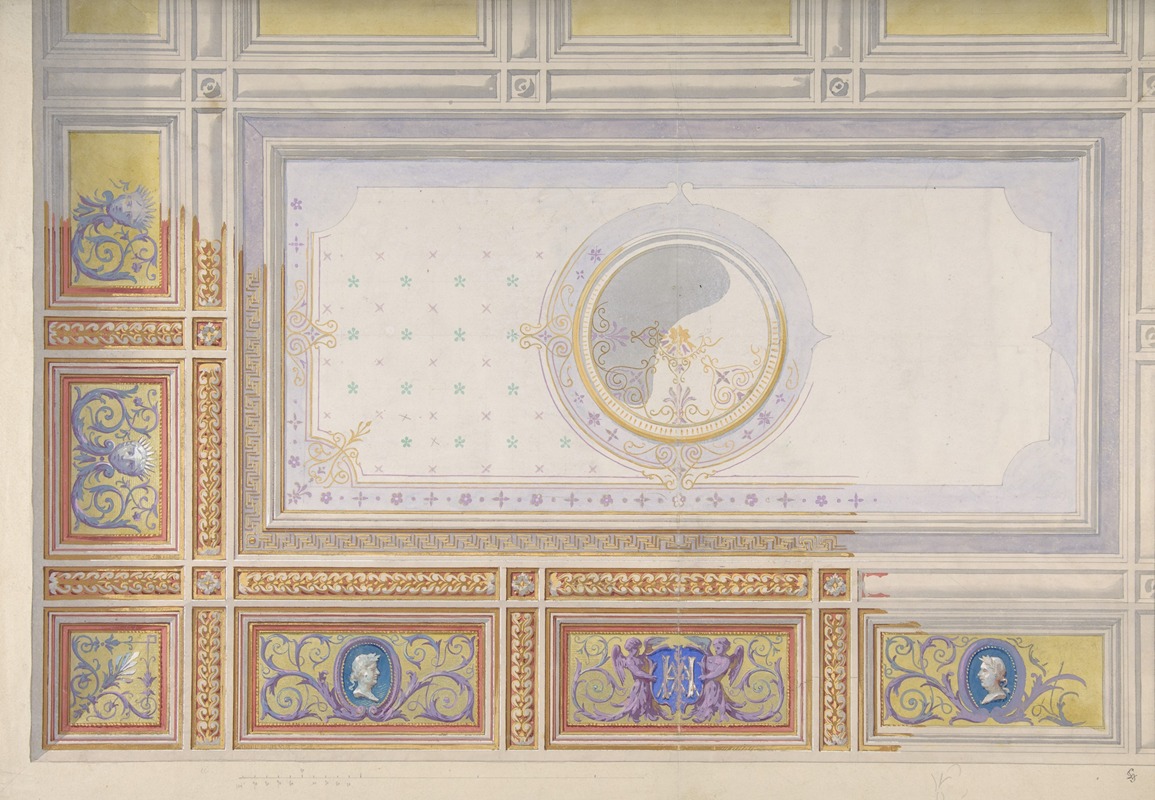 Jules-Edmond-Charles Lachaise - Ceiling Design for Bedroom of Duchesse de Newcastle, Hôtel of Madame Hope