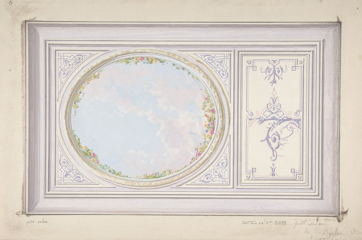 Jules-Edmond-Charles Lachaise - Ceiling Design for the ‘Petit Salon’ of the Duchess of Newcastle, Hôtel Hope