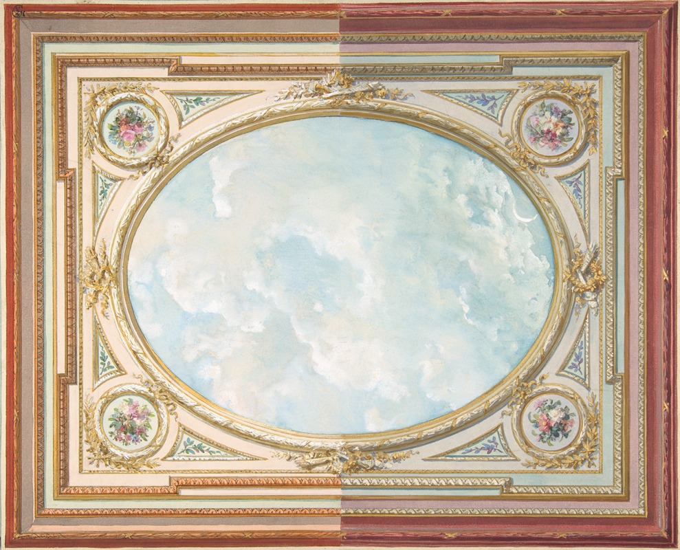 Jules-Edmond-Charles Lachaise - Design for a ceiling of trompe l’oeil sky