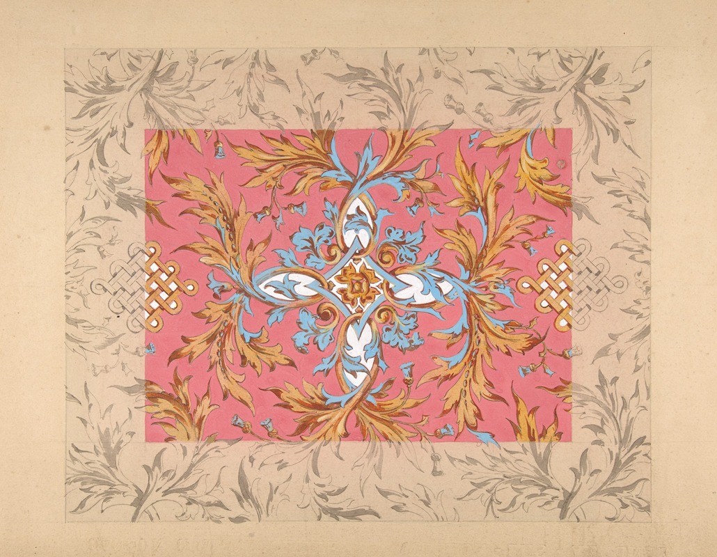 Jules-Edmond-Charles Lachaise - Design for a ceiling with floral design