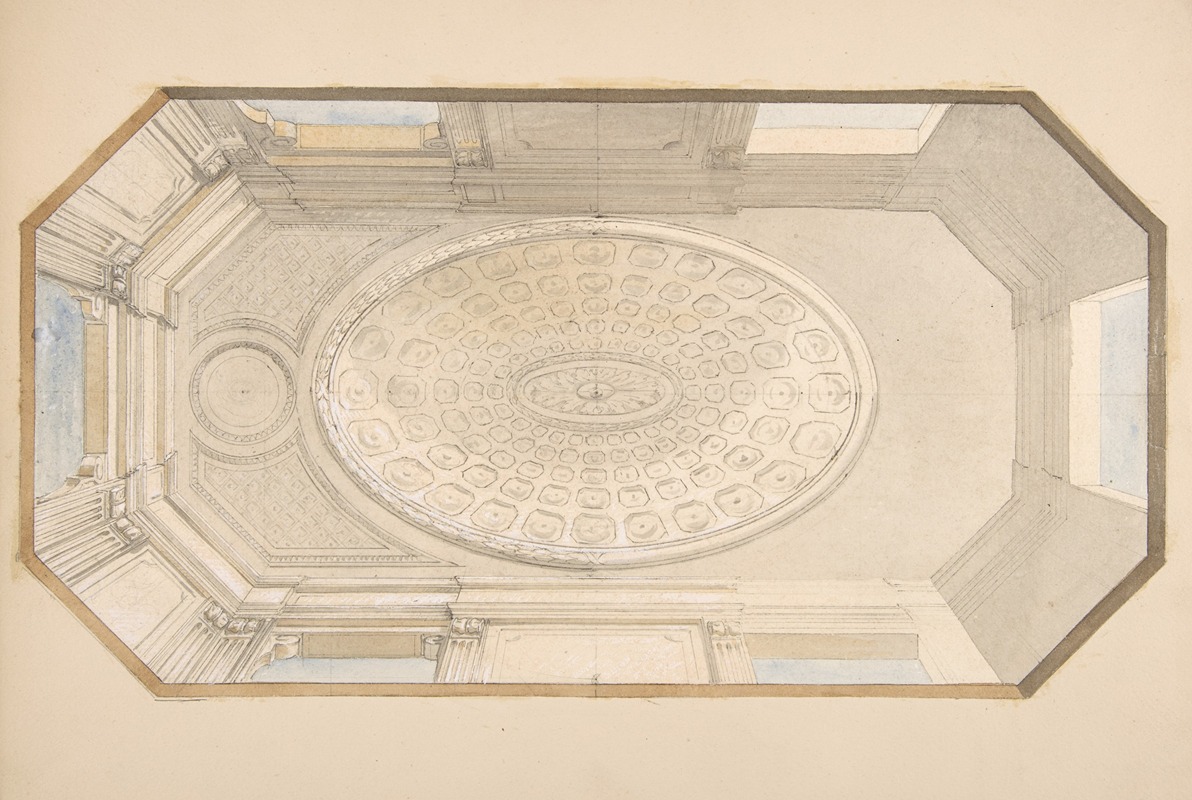 Jules-Edmond-Charles Lachaise - Design for a coiffered ceiling