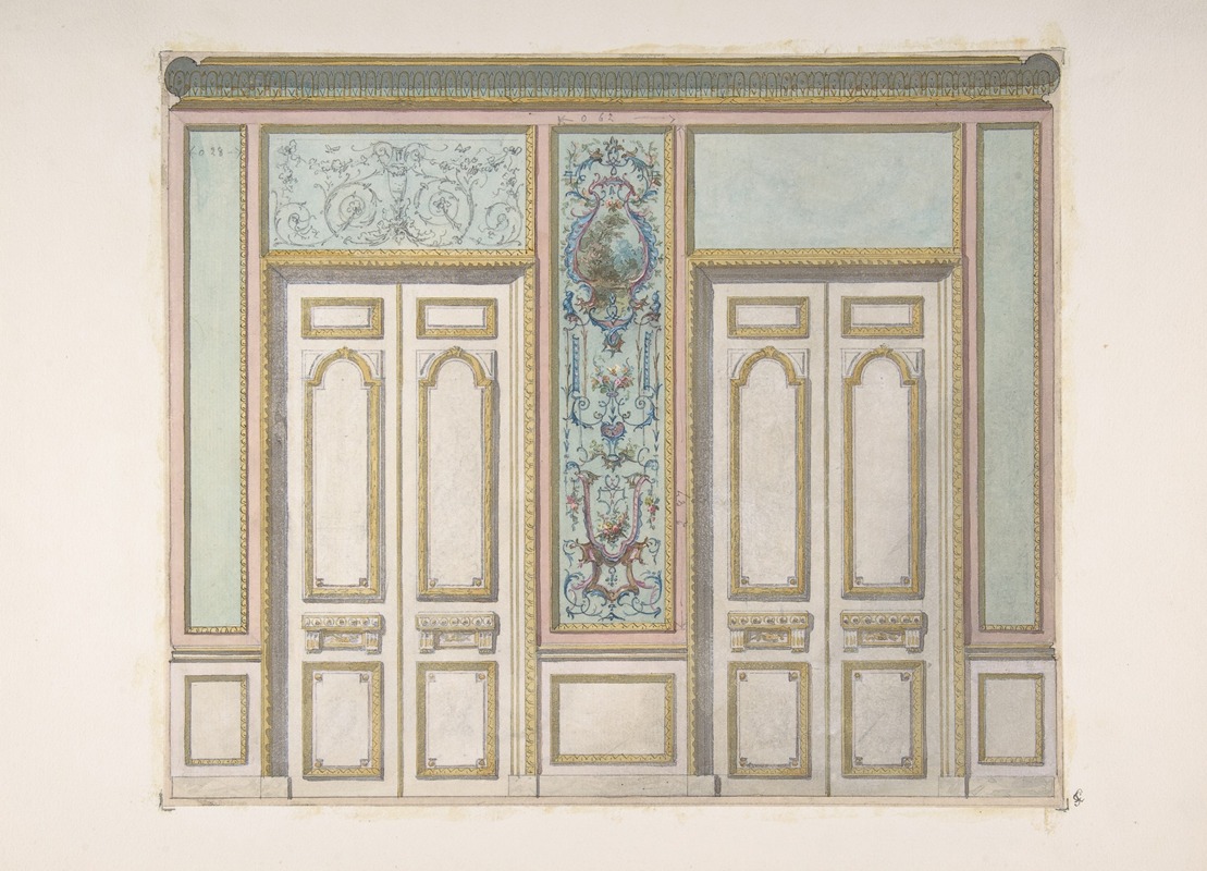 Jules-Edmond-Charles Lachaise - Design for a Pair of Doors Joined by an Ornamental Panel