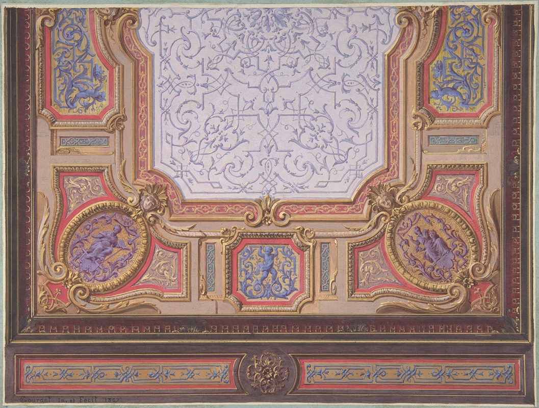 Jules-Edmond-Charles Lachaise - Design for Ceiling of Grand Salon, Hôtel Hope