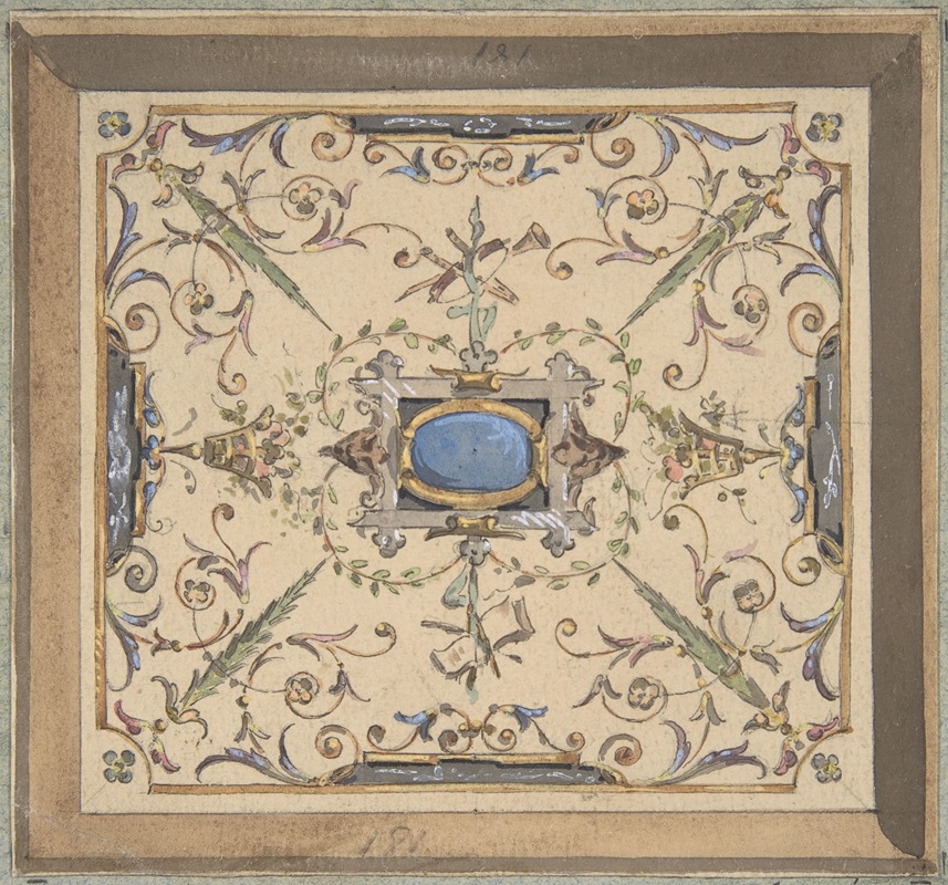 Jules-Edmond-Charles Lachaise - Design for Ceiling, Château de Cangé