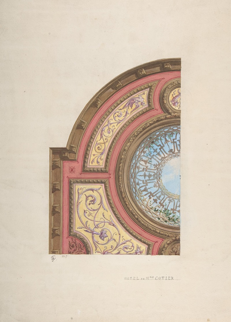 Jules-Edmond-Charles Lachaise - Design for Ceiling, Hôtel Cottier