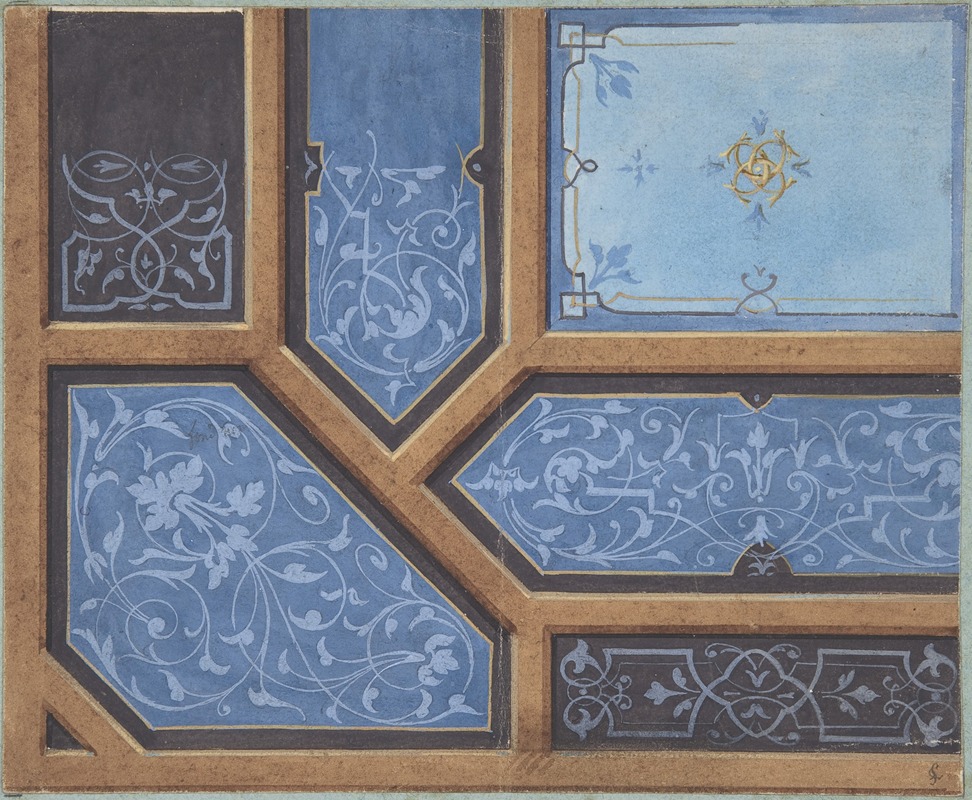 Jules-Edmond-Charles Lachaise - Design for Dining Room Ceiling, Château de Cangé