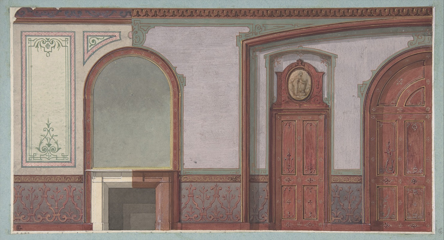 Jules-Edmond-Charles Lachaise - Design for Painted Wall Paneling, Deepdene, Dorking, Surrey