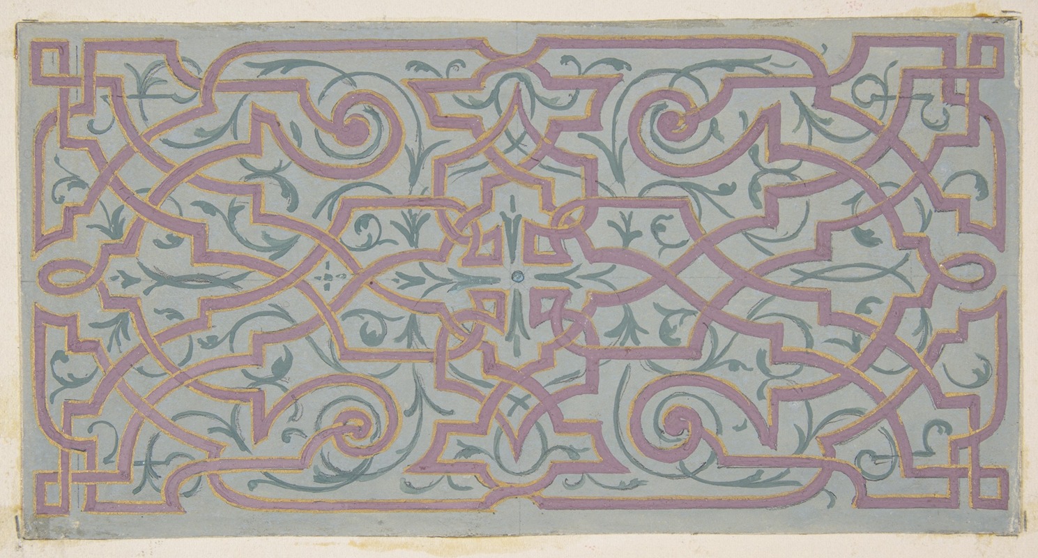 Jules-Edmond-Charles Lachaise - Design for the decoration of a ceiling with strapwork