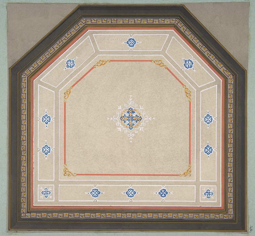 Jules-Edmond-Charles Lachaise - Design for the decoration of a pentagonal ceiling