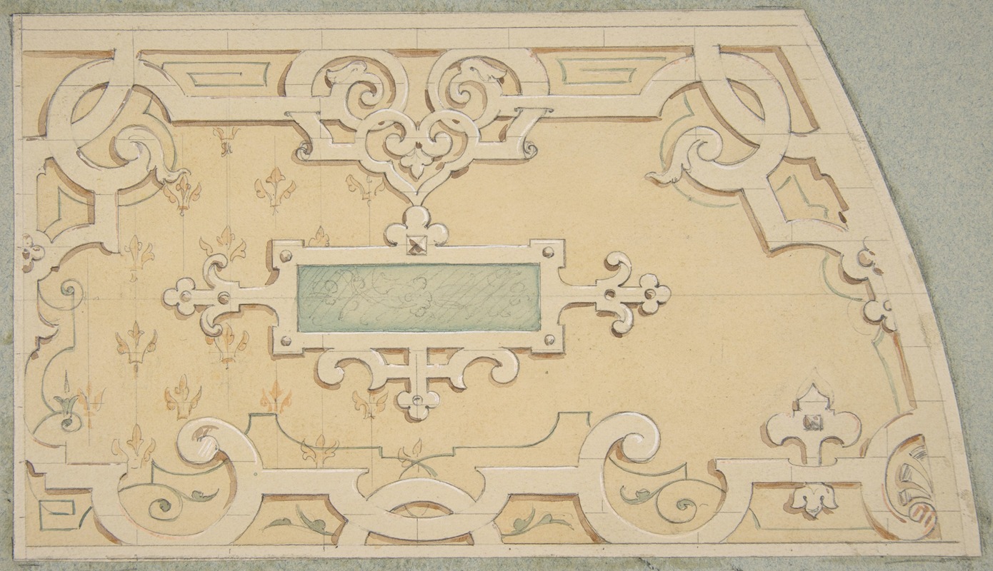 Jules-Edmond-Charles Lachaise - Design for the decoration of the stairway in the Chateau d’Ognon of M. de Machy (Oise, France)
