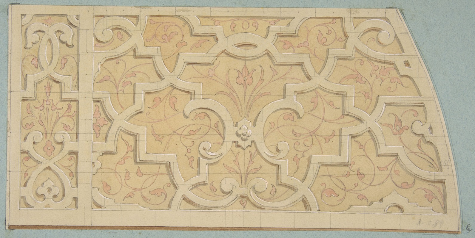 Jules-Edmond-Charles Lachaise - Design for the decoration of the stairway in the Chateau d’Ognon of M. de Machy (Oise, France)