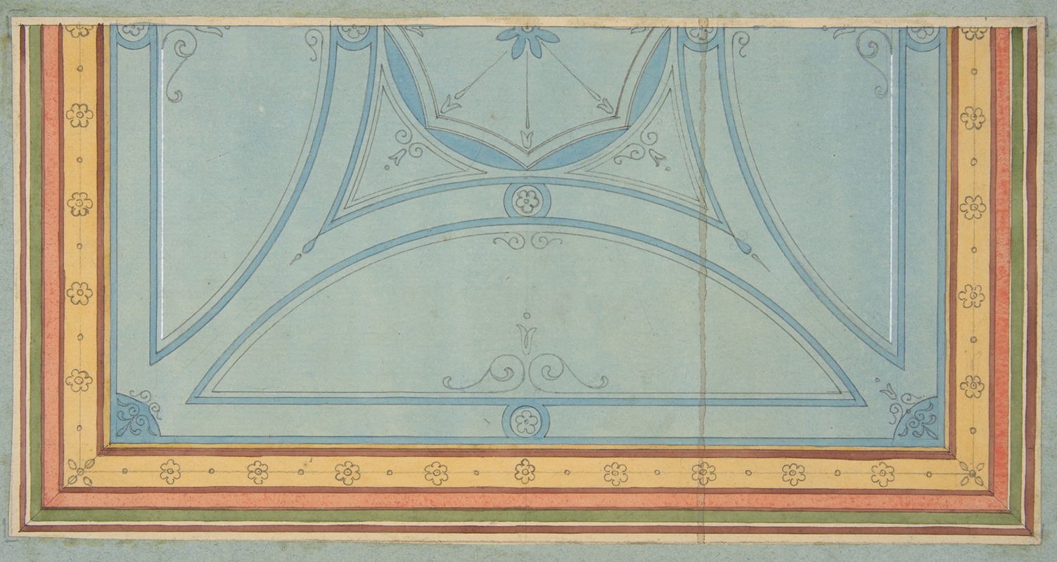 Jules-Edmond-Charles Lachaise - Design for the painted decoration of a ceiling