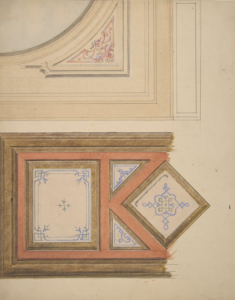 Jules-Edmond-Charles Lachaise - Designs for a ceiling and painted panel