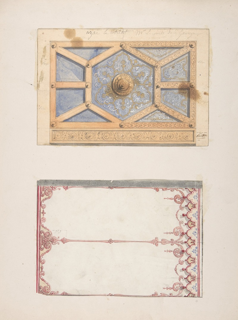 Jules-Edmond-Charles Lachaise - Designs for Ceiling and Wall Decoration for Monsieur Lecomte de la Grange