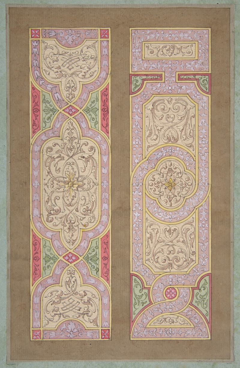 Jules-Edmond-Charles Lachaise - Designs for two panels painted in rinceaux