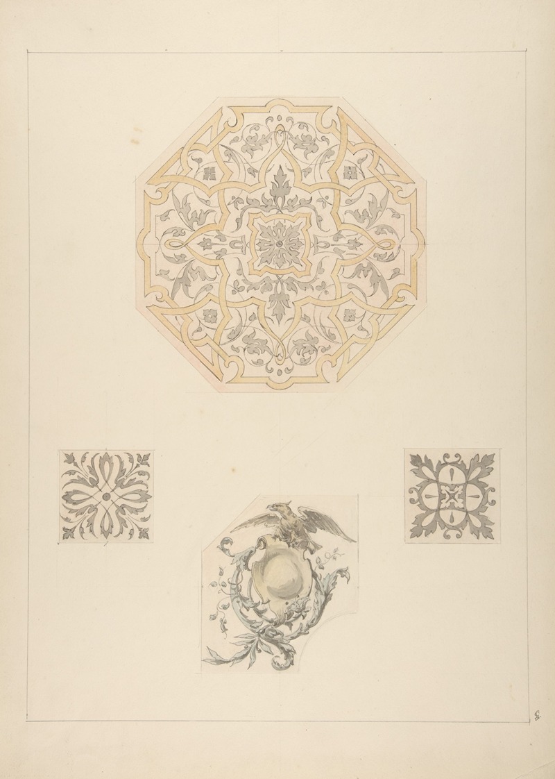 Jules-Edmond-Charles Lachaise - Four designs for decorative motifs
