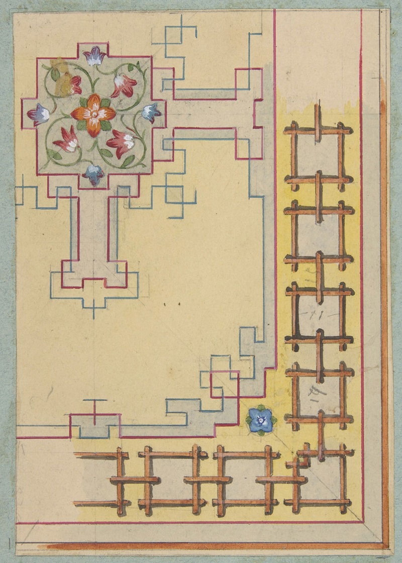 Jules-Edmond-Charles Lachaise - Partial design for ceiling decorated in chinese motifs