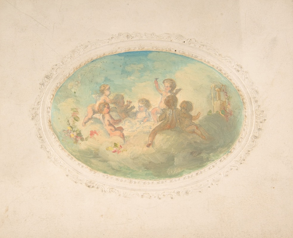 Jules-Edmond-Charles Lachaise - Winged putti at a banquet