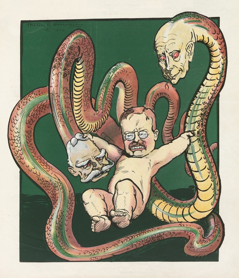 Frank Arthur Nankivell - The infant Hercules and the Standard Oil serpents