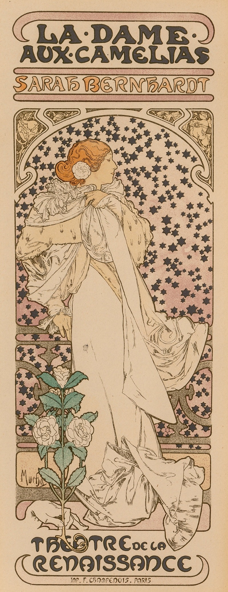 Alphonse Mucha - La Dame aux Camelias (from Les Maîtres de l’Affiche)