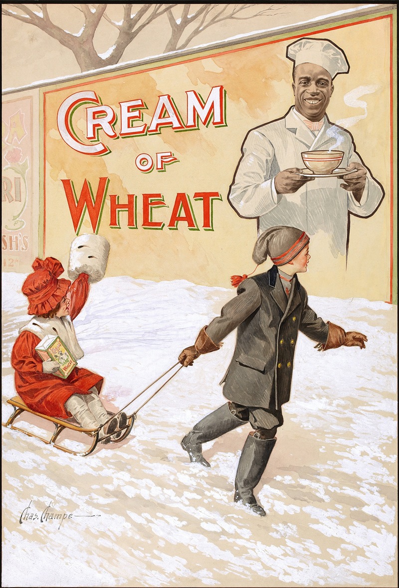 Charles Champe - ‘A Winter Scene’, Cream of Wheat ad illustration