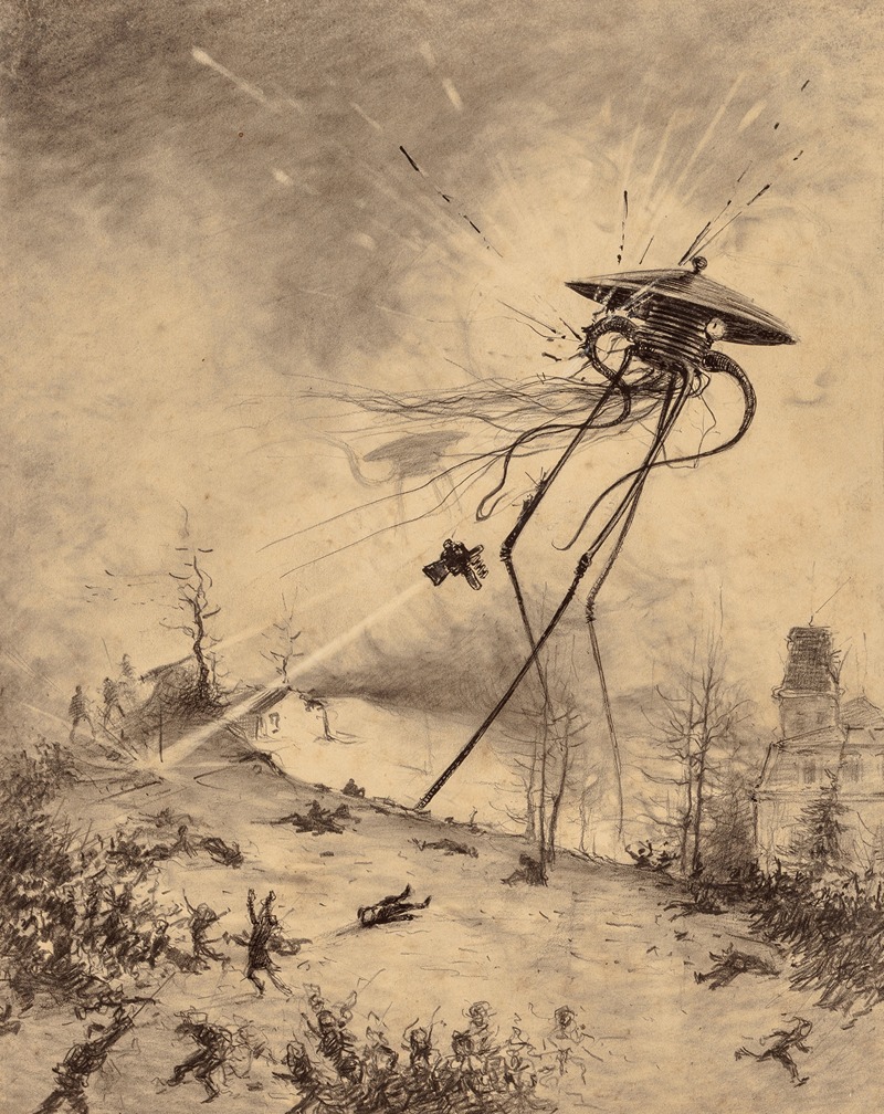 Henrique Alvim Corrêa - Martian Fighting Machine Hit by Shell