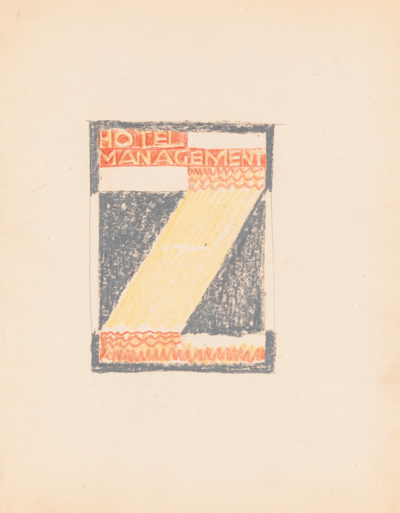 Winold Reiss - Designs for cover of Hotel Management Magazine.] [Grey cover design with yellow band