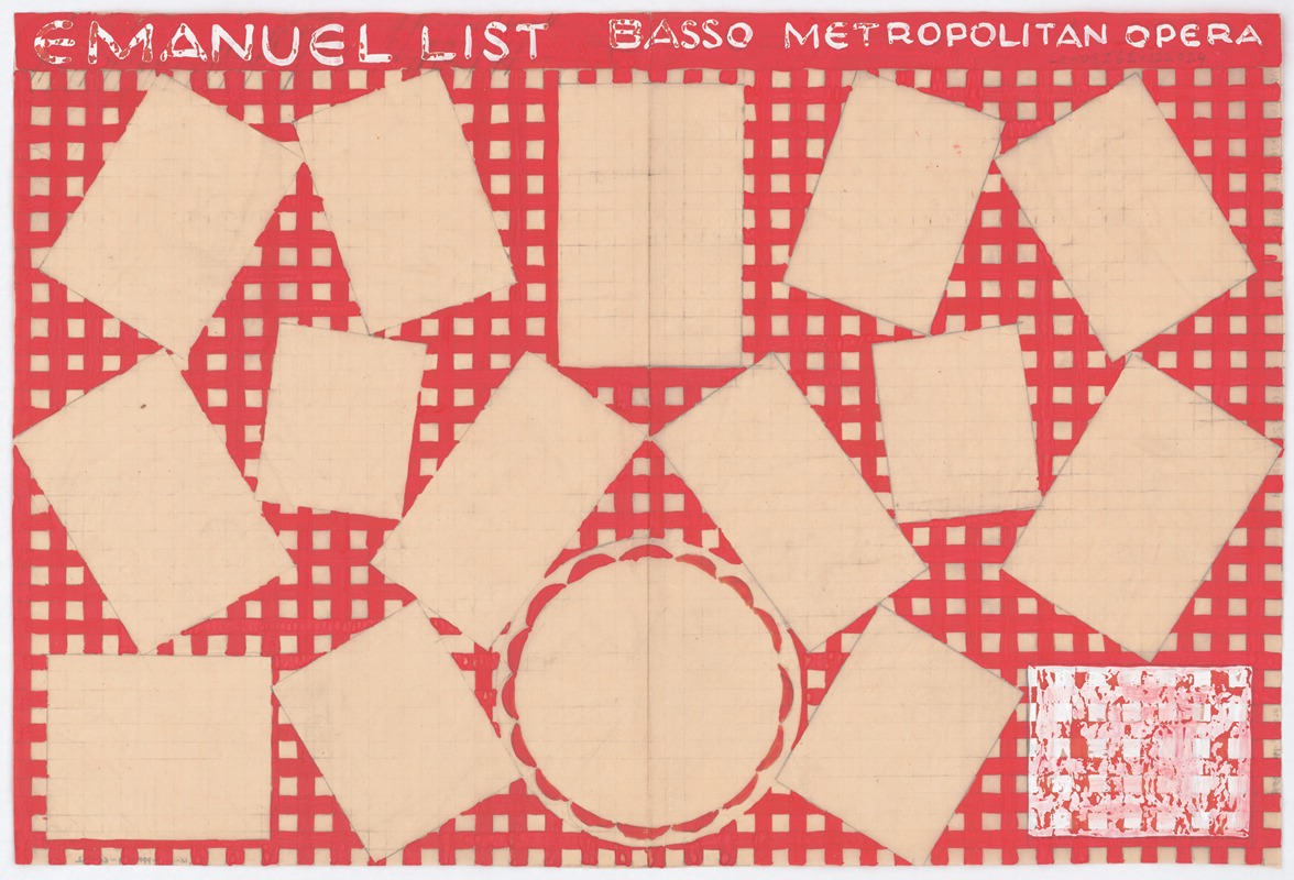 Winold Reiss - Designs for promotional material for opera singer Emanuel List.] [Drawing for brochure page