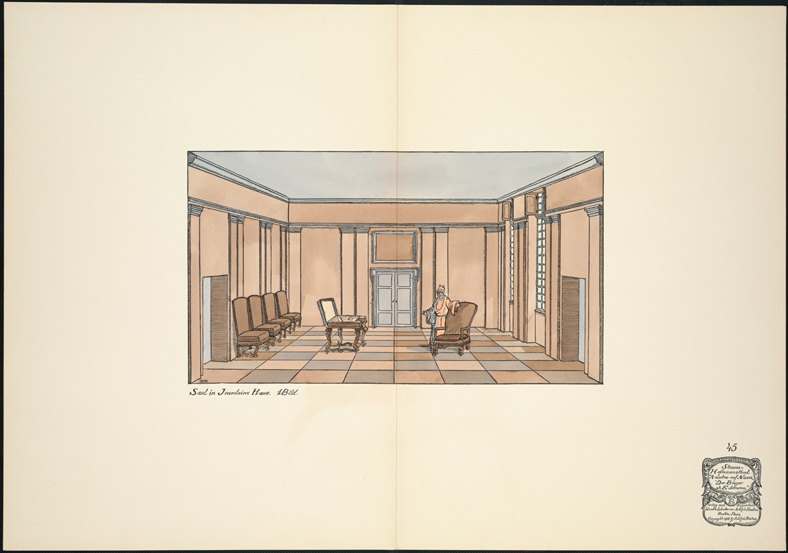 Ernst Stern - Saal in Jourdains Haus. I. Bild