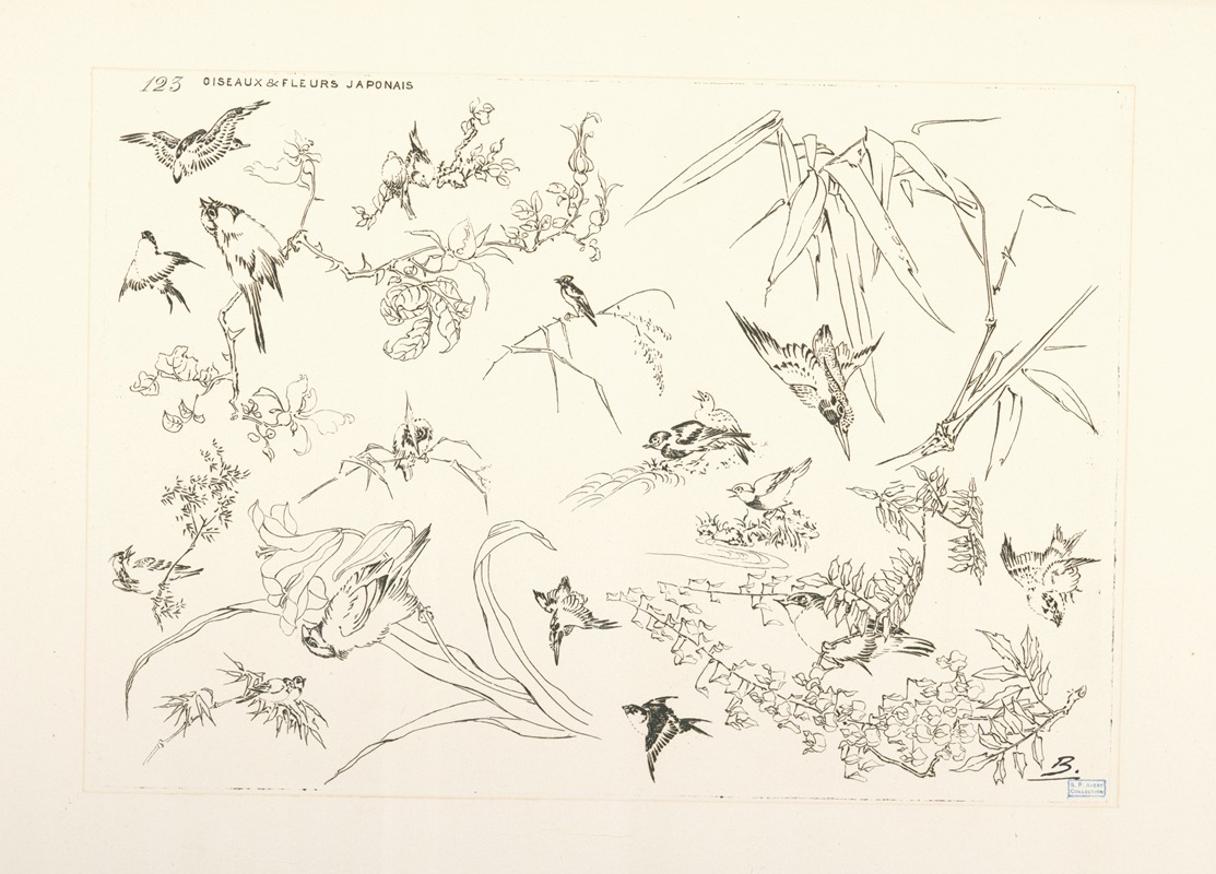 Félix Bracquemond - Oiseaux et fleurs japonais.